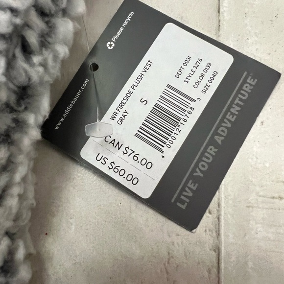 Women’s Eddie Bauer Women's Fireside Plush Sherpa 
Vest in Grey Size Small NWT - Picture 9 of 9